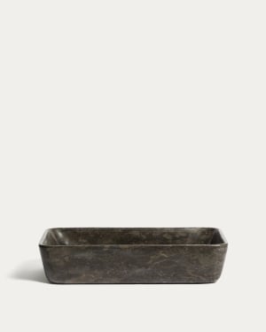 Aufsatzwaschbecken Darnen aus grauem Marmor, 55 x 35 cm