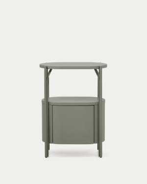 Meuble de salle de bain Arely avec structure en acier et MDF laqué vert 60 x 40 cm