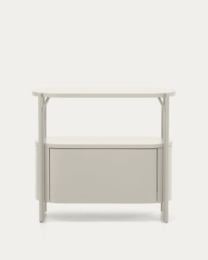 Meuble de salle de bain Arely avec structure en acier et MDF laqué blanc 90 x 40 cm
