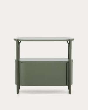 Meuble de salle de bain Arely avec structure en acier et MDF laqué vert 90 x 40 cm