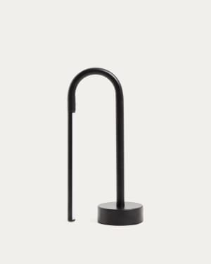 Candeeiro de mesa portátil Bow de alumínio preto