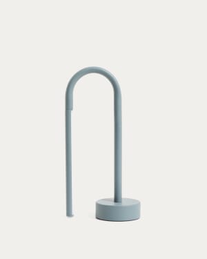 Candeeiro de mesa portátil Bow de alumínio azul