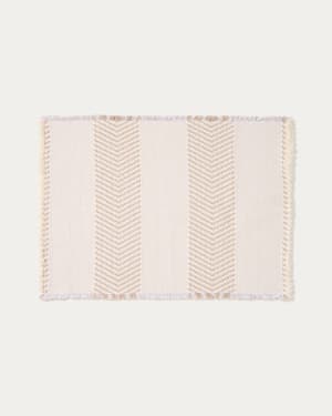 Tapete casa de banho Bina 100% algodão estrutura jacquard cru 50 x 70 cm