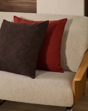 Junie kussenhoes van bruin katoen jacquard 50 x 50 cm