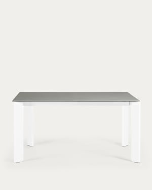 Taula extensible Axis porcellànic acabat Hydra Plom potes blanc 160 (220) cm