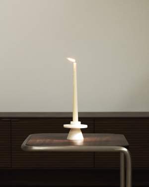 Zalvori white marble candle holder 8cm