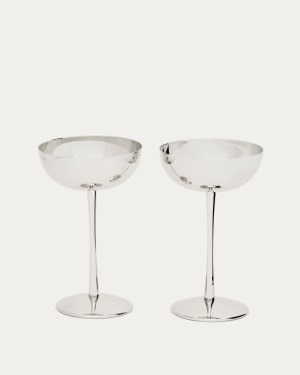 Set di 2 bicchieri Nirela in acciaio inox