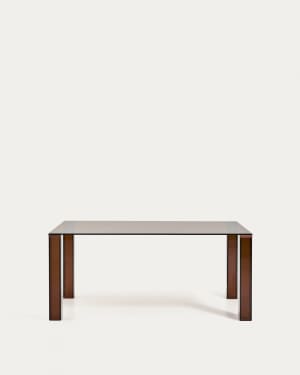 Stół Adularia ze szkła hartowanego w kolorze brązowym 160 x 90 cm