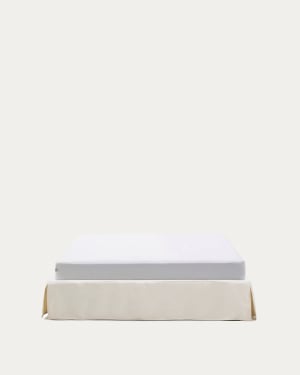 Κάλυμμα για βάση Jaira από λευκό chenille για κρεβάτι 160 x 200 εκ