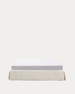 Κάλυμμα για βάση Jaira από λευκό chenille για κρεβάτι 180 x 200 εκ