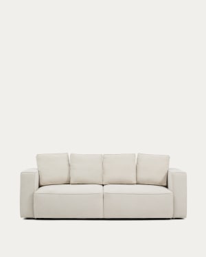 Marela beige chenille 3-seater sofa bed 236cm FSC Mix Credit