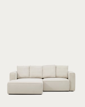 Marela beige chenille 3-seater sofa bed with left chaise longue 236cm FSC Mix Credit