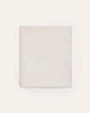 Simmel beige cotton and linen top sheet for 90cm bed