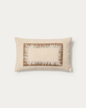 Enari beige and brown cotton cushion cover 50 x 30cm