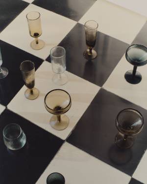 Sileia wine glass made of brown recycled glass