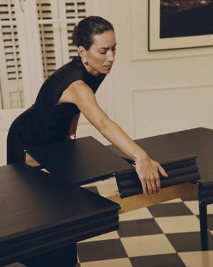 Lenon extending table in black oak veneer and solid oak 160(200)x90cm FSC Mix Credit