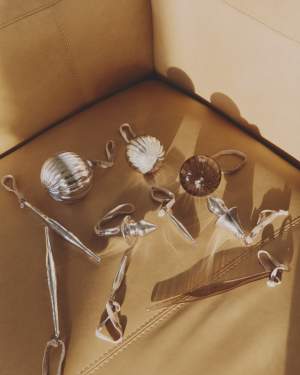 Zestaw Oranel 2 wiszących ozdób z brązowego szkła z recyklingu Ø 9,5 cm