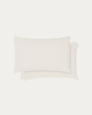 Simmel set of 2 beige cotton and linen pillow cases 50 x 70cm