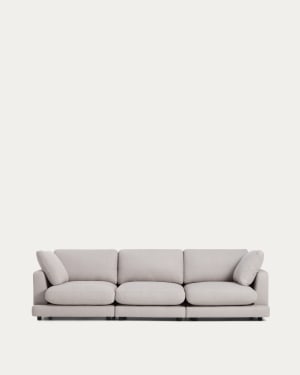 Gala 4-seater grey micro bouclé sofa FSC Mix Credit 300 cm
