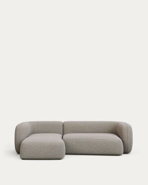 3-Sitzer-Modularsofa Martina mit Chenille und Chaiselongue links in Steinton 287 cm
