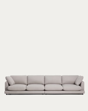 Gala 6-seater grey micro bouclé sofa FSC Mix Credit 390 cm