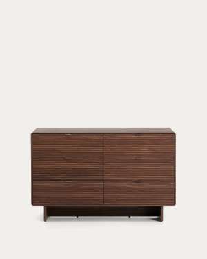 Norlen 6-drawer chest of drawers in walnut veneer FSC Mix Credit 120 x 75cm