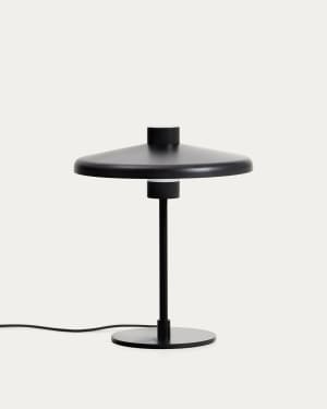 Nuvira table lamp in black satin metal UK adaptor