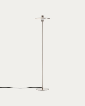 Nuvira floor lamp in light grey brushed metal adaptador UK