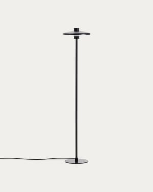 Nuvira floor lamp in black satin metal