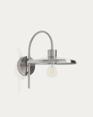 Nuvira wall light in light grey brushed metal