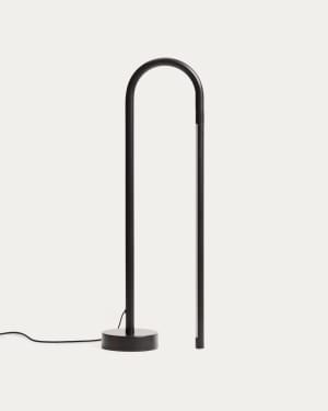 Bow black aluminium table lamp UK adaptor