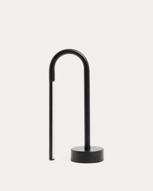 Bow black aluminium portable table lamp