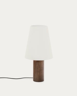 Marga table lamp made from solid rubber wood with dark finish
