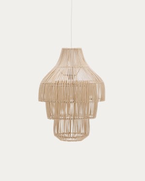 Janoa rattan ceiling lamp shade with light finish Ø38cm
