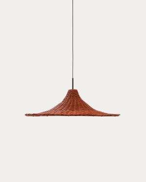 Bladia rattan ceiling lamp shade with terracotta finish Ø70cm
