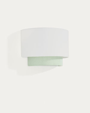 Bianella cotton and turquoise corduroy wall light Ø 40cm