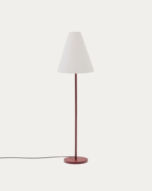 Navat floor lamp with a metal base in a terracotta painted finish
