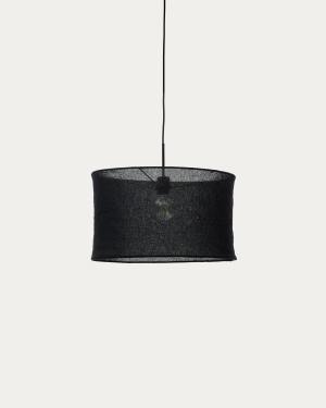 Mariela linen ceiling lamp shade in a black finish Ø 50 x 30 cm