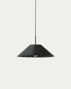 Saranella lampshade for outdoor ceiling lamp in black synthetic rattan Ø 50cm