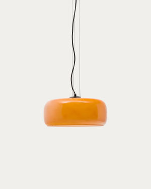Reig orange glass ceiling lamp, Ø 38 cm