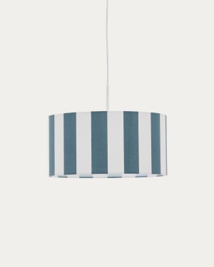 Ciral ceiling lamp shade with blue and white stripes, Ø 40 cm