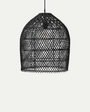 Domitila rattan ceiling lamp shade with black painted finish, Ø 44 cm