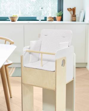 Μαξιλάρι ψηλής καρέκλας Nuun, 100% οργανικό βαμβάκι (GOTS), ροζ πουά