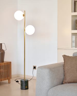 Lonela vloerlamp in marmer met groene afwerking