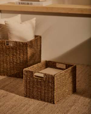 Boite pliable Tossa en fibres naturelles 32 x 27 cm