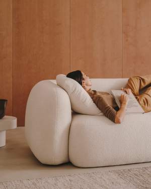 Martina ecru bouclé cushion 60 x 52cm