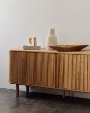 Mailen 2 door sideboard in ash veneer with a natural finish 180 x 75 cm