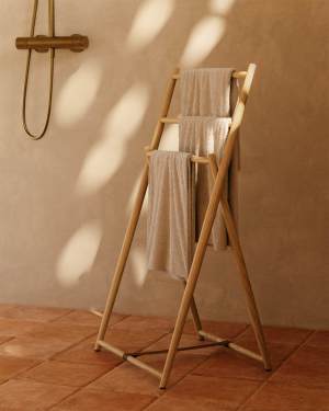 Roxana Handtuchhalter aus massivem Teakholz 50 x 95 cm