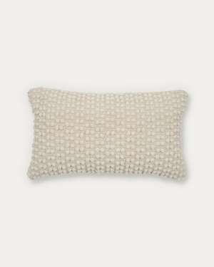 Mascarell cushion cover in white cotton and polyester, 30 x 50 cm