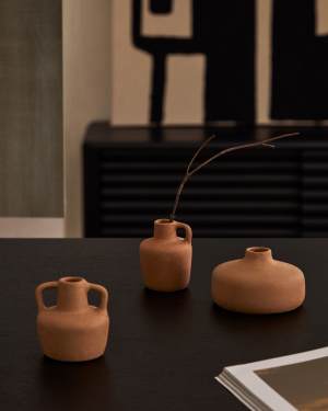 Ensemble Sofra de 3 vases en terre cuite 6 cm / 7 cm / 10 cm